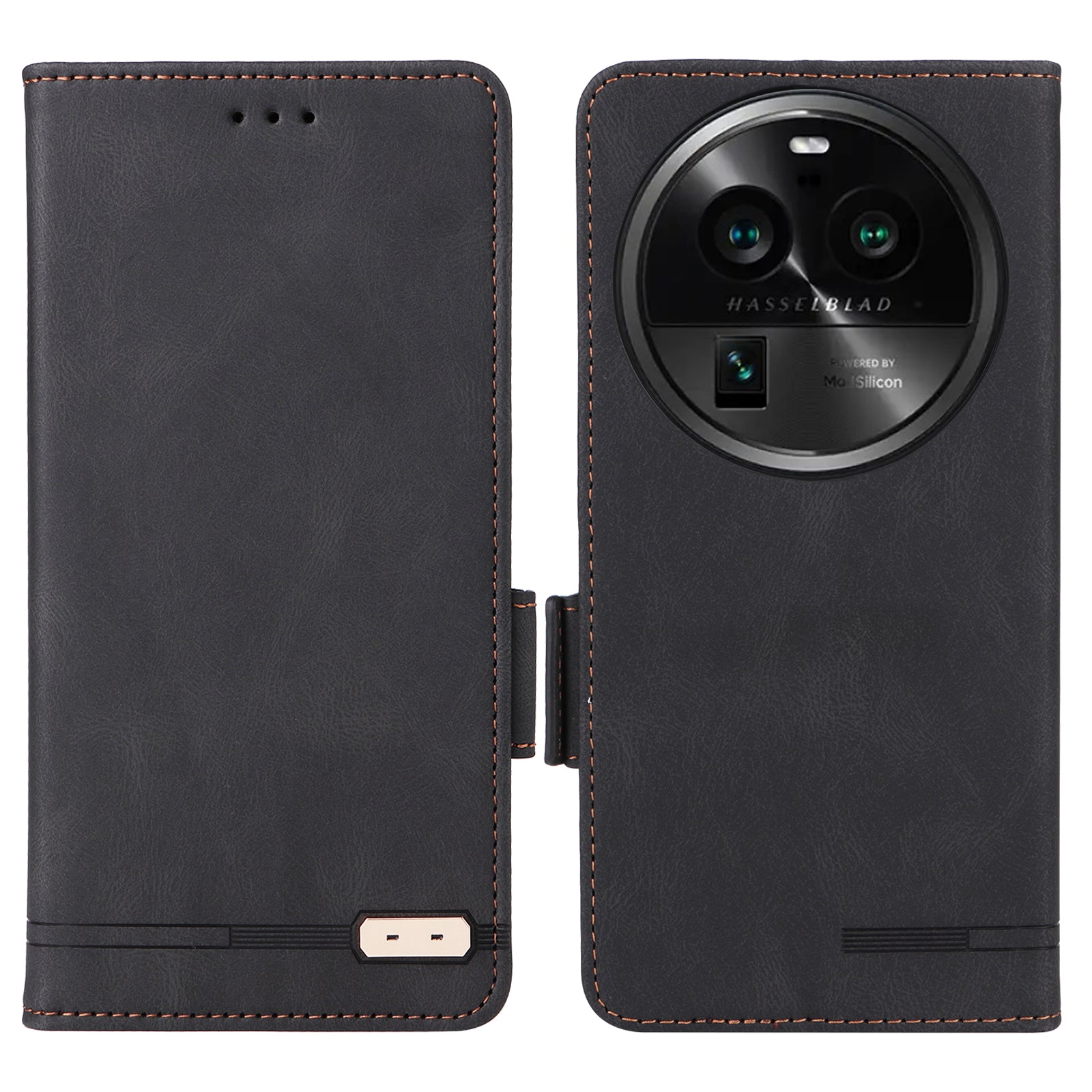 For Oppo Find X6 Hardware Decor Stand Cover PU Leather Wallet Anti-drop Phone Case