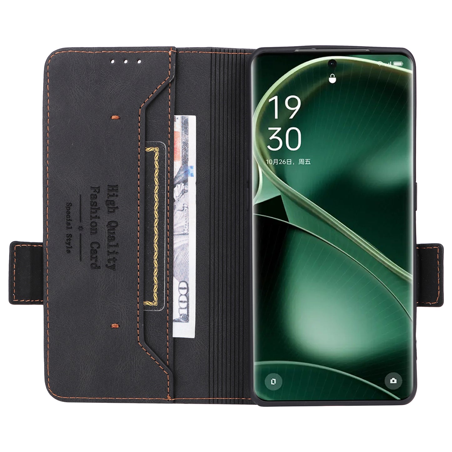 For Oppo Find X6 Hardware Decor Stand Cover PU Leather Wallet Anti-drop Phone Case