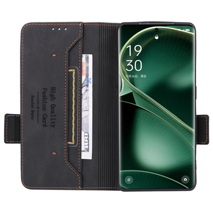 For Oppo Find X6 Hardware Decor Stand Cover PU Leather Wallet Anti-drop Phone Case