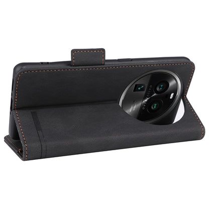 For Oppo Find X6 Hardware Decor Stand Cover PU Leather Wallet Anti-drop Phone Case