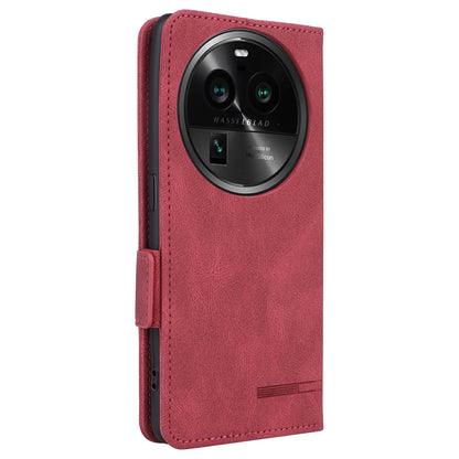 For Oppo Find X6 Hardware Decor Stand Cover PU Leather Wallet Anti-drop Phone Case