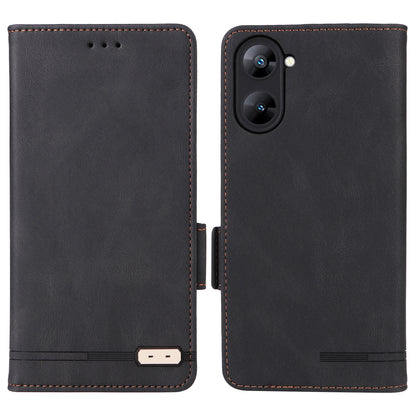 For Realme V30 / V30t 5G Hardware Decor PU Leather Phone Case Drop-proof Wallet Stand Cover