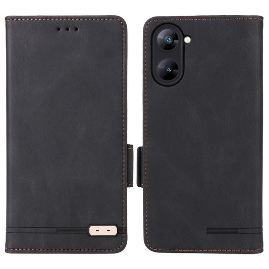For Realme V30 / V30t 5G Hardware Decor PU Leather Phone Case Drop-proof Wallet Stand Cover