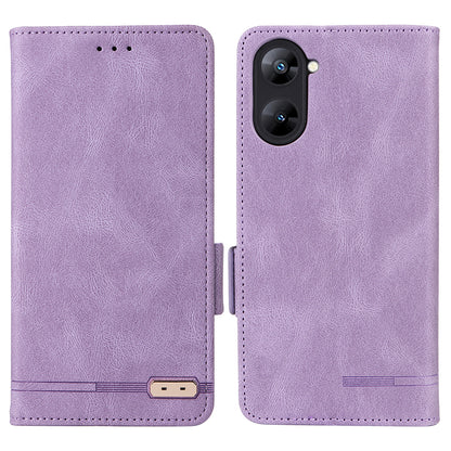 For Realme V30 / V30t 5G Hardware Decor PU Leather Phone Case Drop-proof Wallet Stand Cover