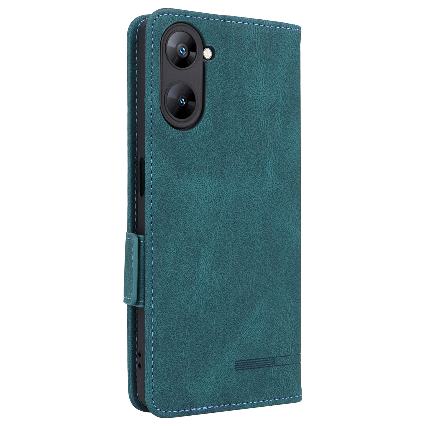 For Realme V30 / V30t 5G Hardware Decor PU Leather Phone Case Drop-proof Wallet Stand Cover