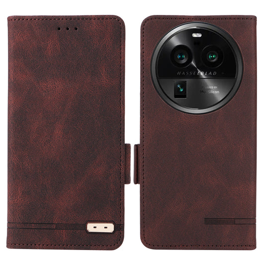 For Oppo Find X6 Pro PU Leather Wallet Phone Case Hardware Decor Folding Stand Cover