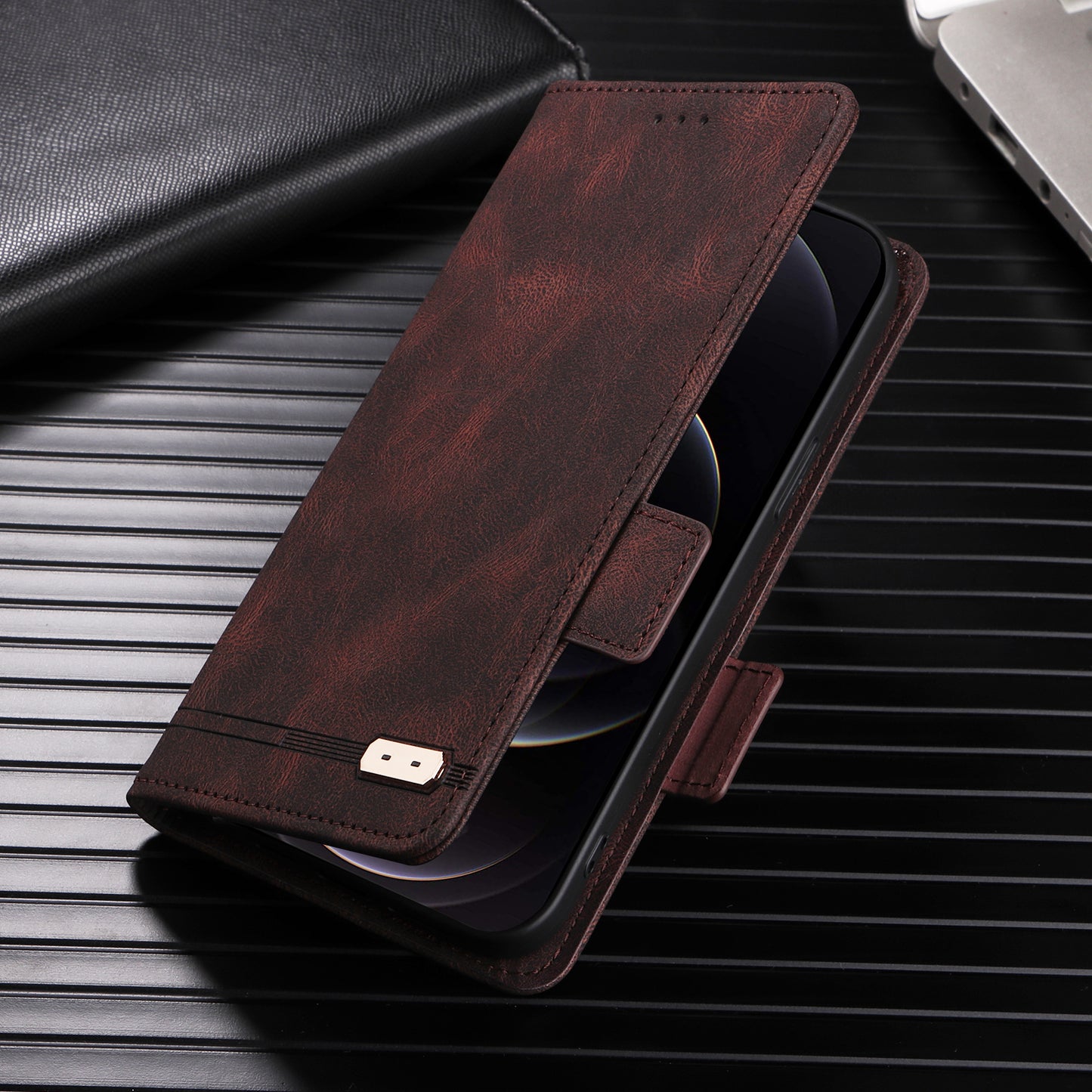 For Oppo Find X6 Pro PU Leather Wallet Phone Case Hardware Decor Folding Stand Cover