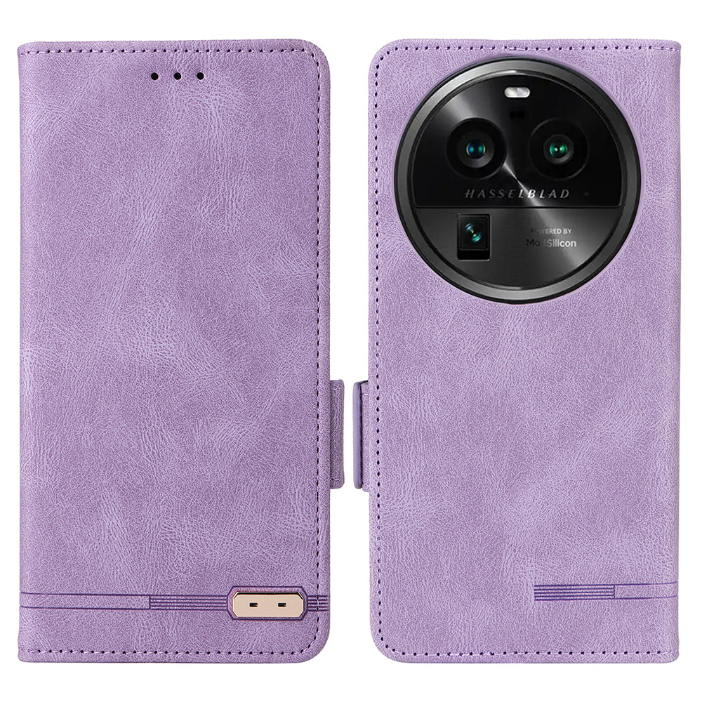 For Oppo Find X6 Pro PU Leather Wallet Phone Case Hardware Decor Folding Stand Cover