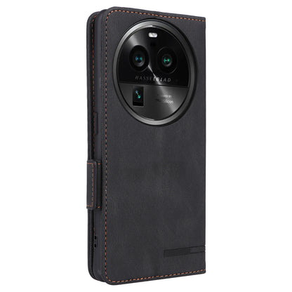 For Oppo Find X6 Pro PU Leather Wallet Phone Case Hardware Decor Folding Stand Cover