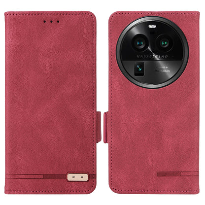 For Oppo Find X6 Pro PU Leather Wallet Phone Case Hardware Decor Folding Stand Cover