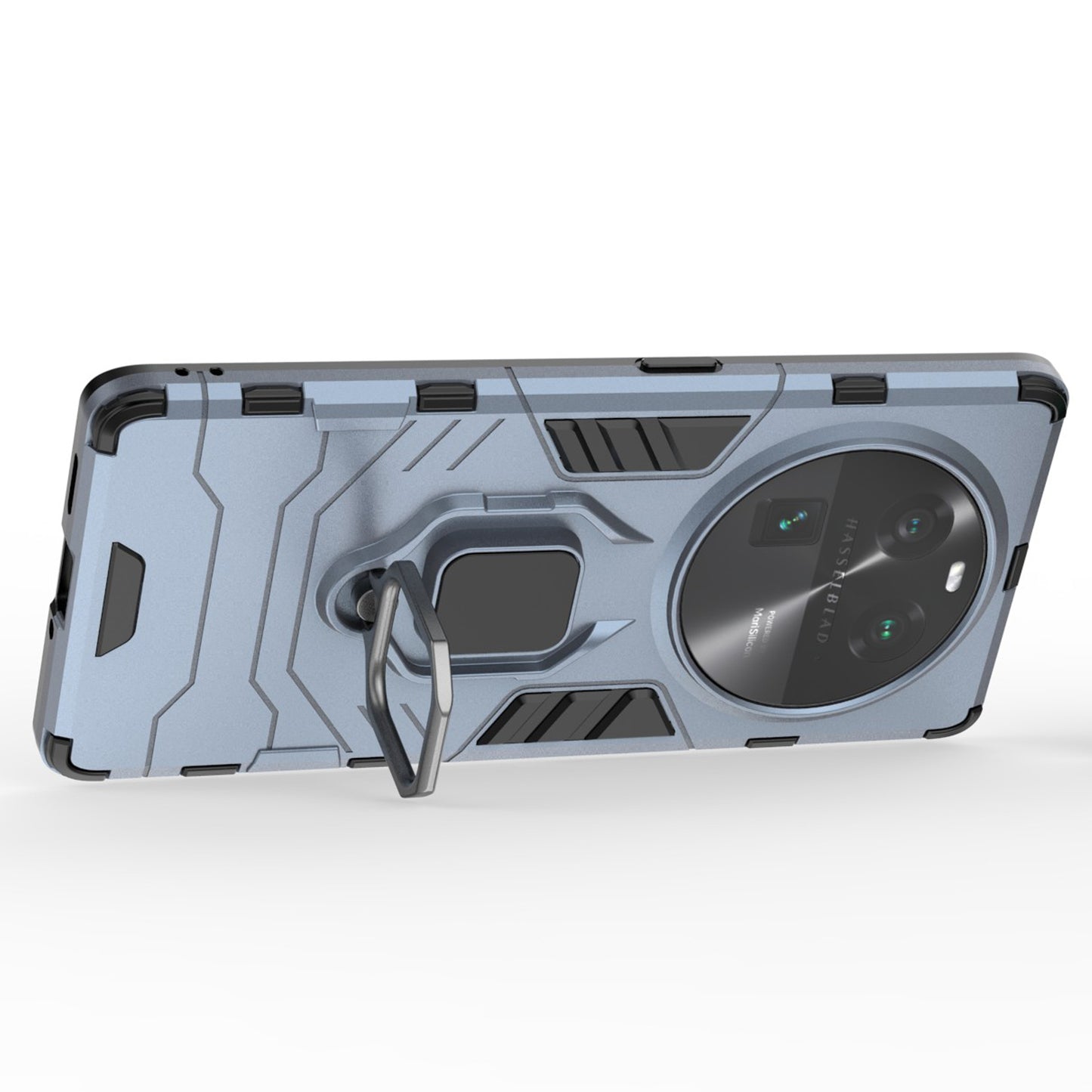 For Oppo Find X6 TPU+PC Protective Phone Case with Ring Kickstand Shockproof Armor Cover