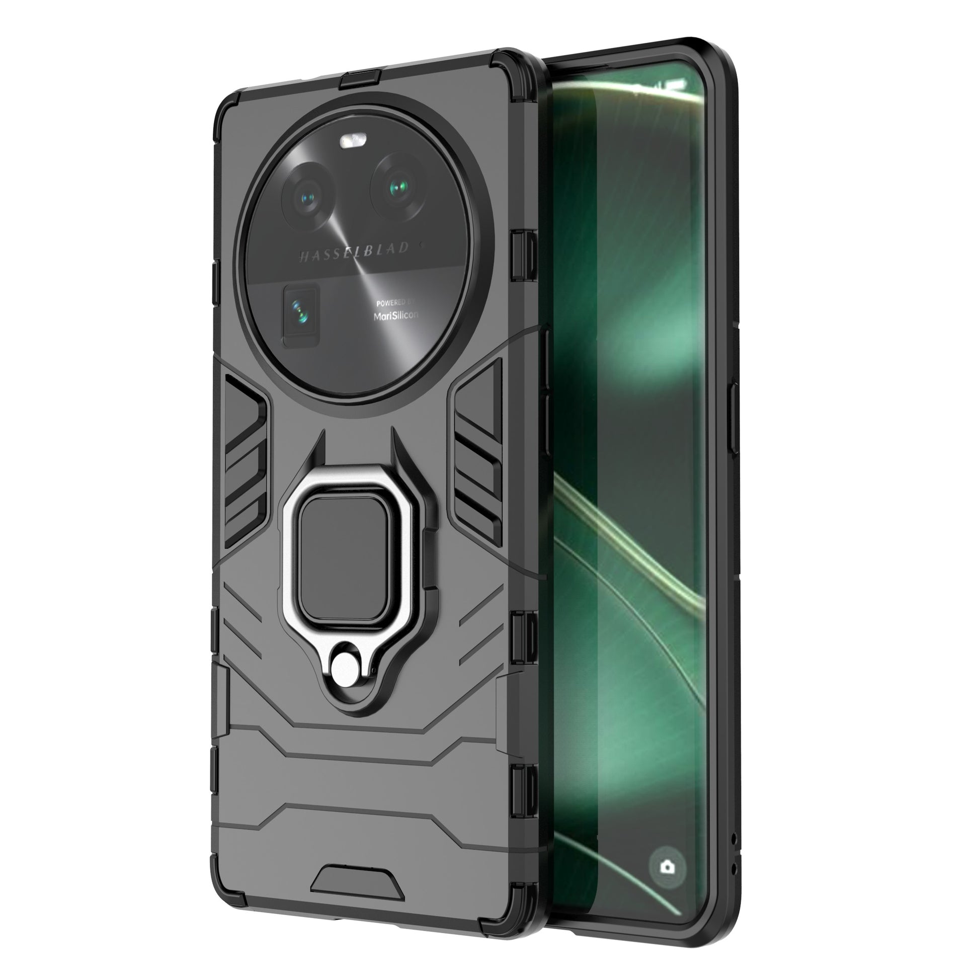 For Oppo Find X6 TPU+PC Protective Phone Case with Ring Kickstand Shockproof Armor Cover