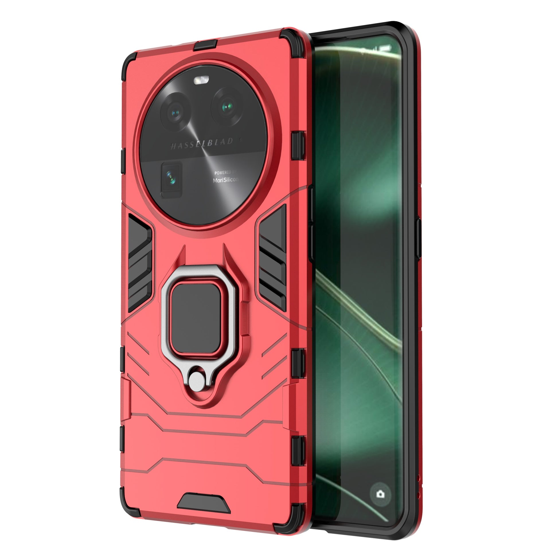 For Oppo Find X6 TPU+PC Protective Phone Case with Ring Kickstand Shockproof Armor Cover