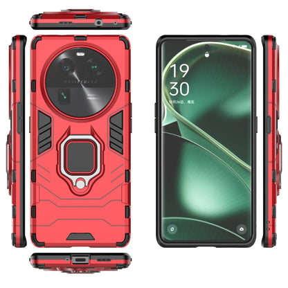 For Oppo Find X6 TPU+PC Protective Phone Case with Ring Kickstand Shockproof Armor Cover