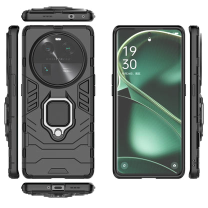 For Oppo Find X6 Pro TPU+PC Armor Defender Phone Case Finger Ring Kickstand Anti-Drop Cover