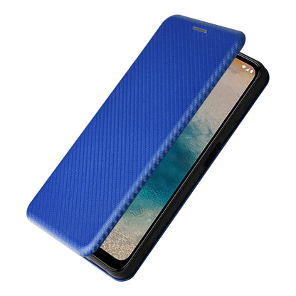 For Nokia G22 Carbon Fiber Texture Leather Case Flip Folio Stand Phone Cover with Card Holder