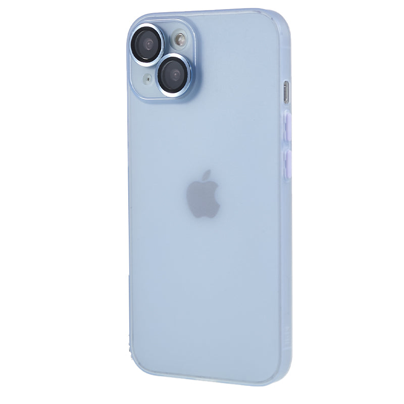 For iPhone 14 Plus Shockproof Case Anti-Drop Matte TPU Phone Cover with Metal Camera Lens Frame