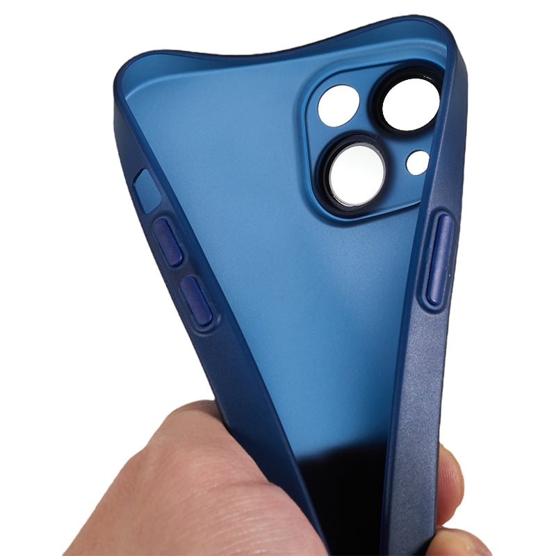 For iPhone 14 Plus Shockproof Case Anti-Drop Matte TPU Phone Cover with Metal Camera Lens Frame