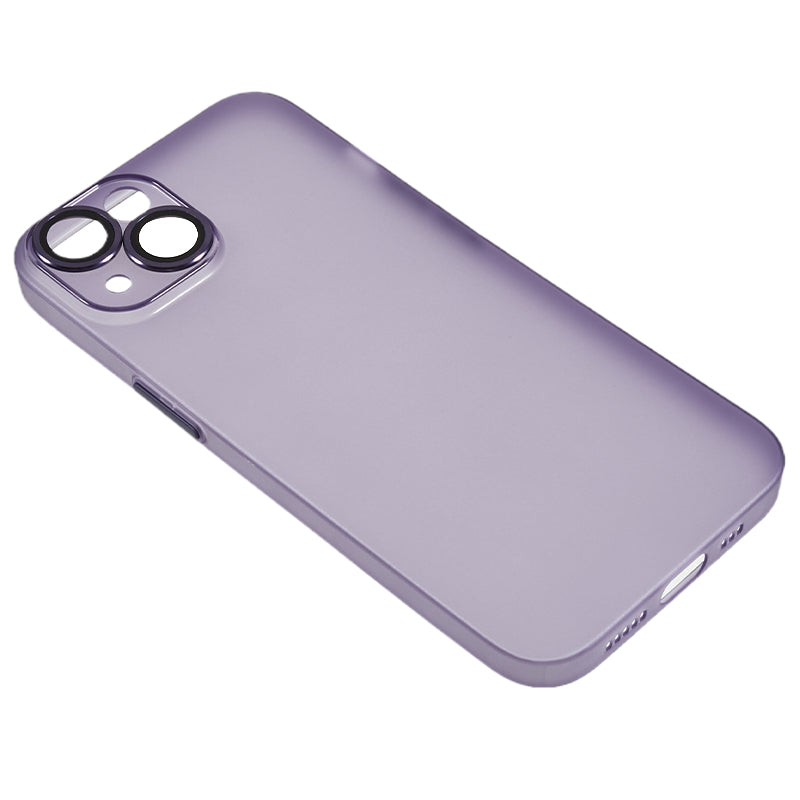 For iPhone 14 Plus Shockproof Case Anti-Drop Matte TPU Phone Cover with Metal Camera Lens Frame