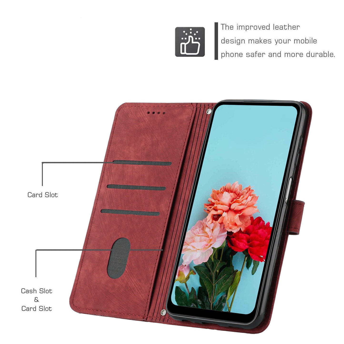 For iPhone 13 mini Stand Wallet PU Leather Phone Case Skin-touch Lines Imprinted Cover
