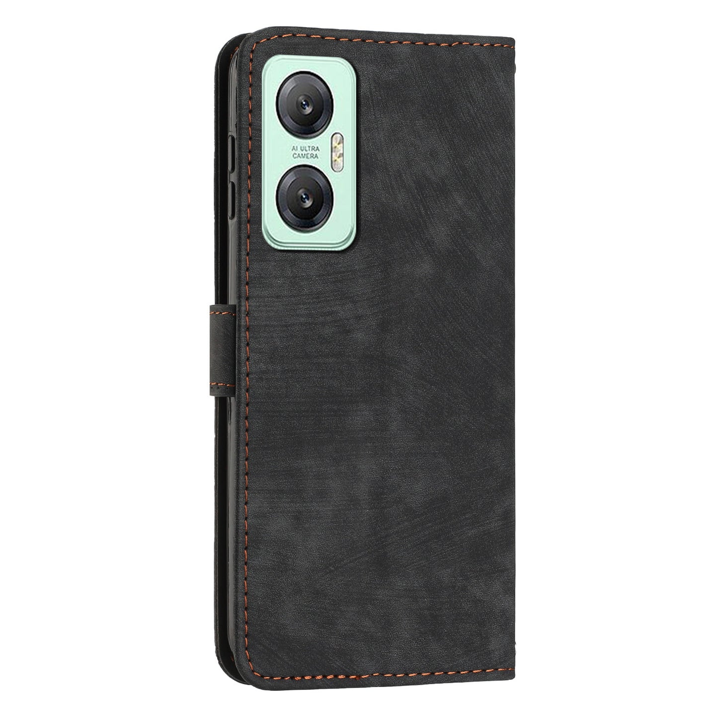 For Infinix Hot 20 5G Lines Imprinted Phone Case Leather Stand Skin-touch Wallet Cover
