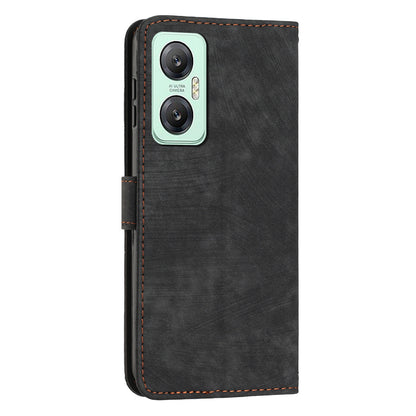 For Infinix Hot 20 5G Lines Imprinted Phone Case Leather Stand Skin-touch Wallet Cover