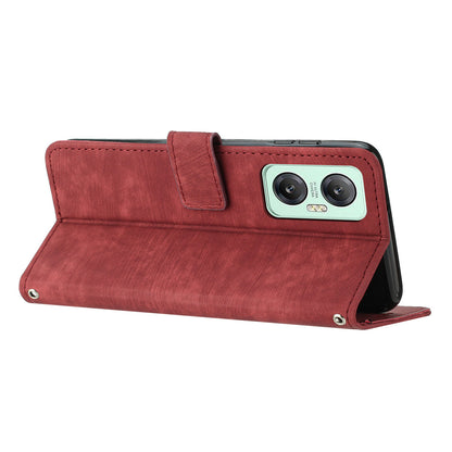 For Infinix Hot 20 5G Lines Imprinted Phone Case Leather Stand Skin-touch Wallet Cover