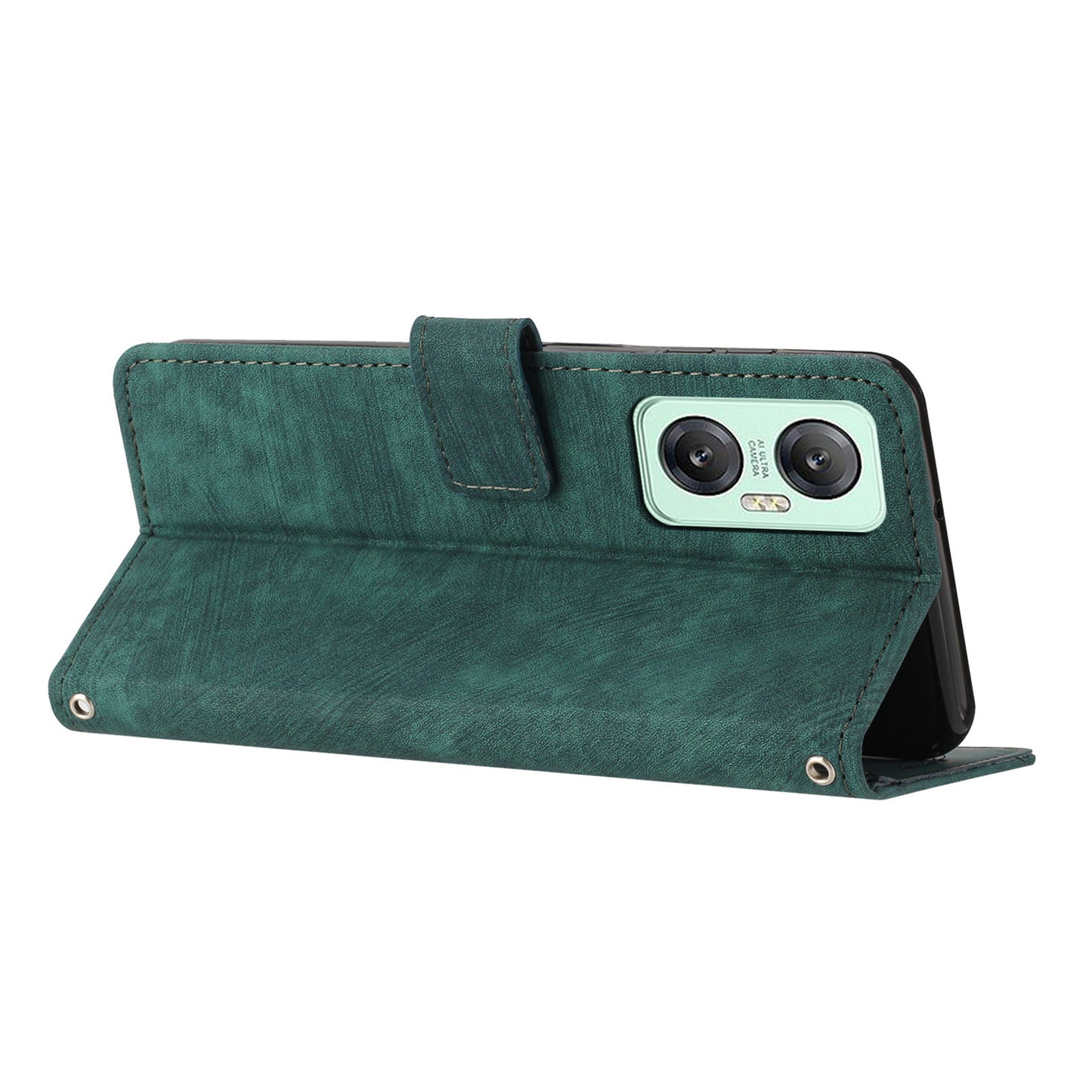 For Infinix Hot 20 5G Lines Imprinted Phone Case Leather Stand Skin-touch Wallet Cover