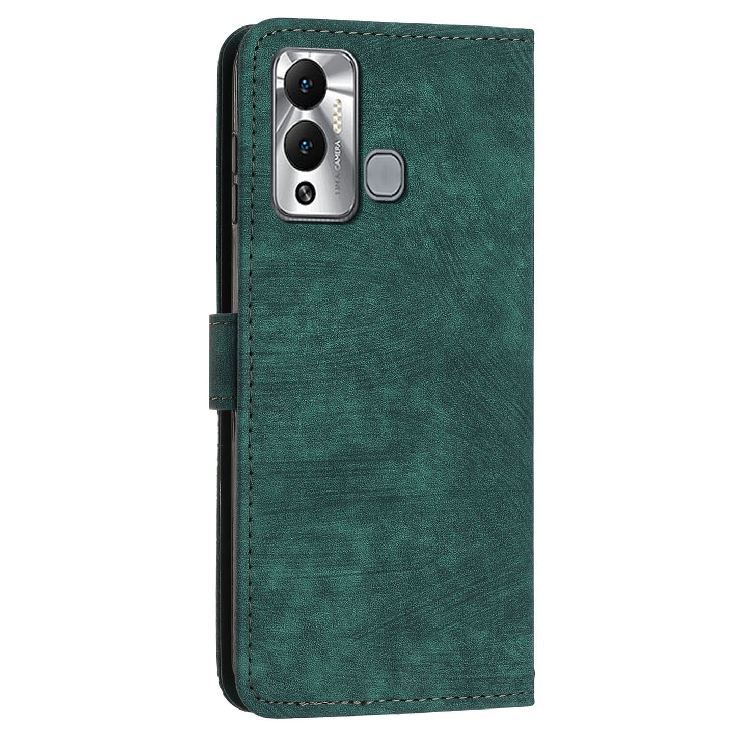 Flip Shell for Infinix Hot 12 Play 4G PU Leather Phone Case Lines Imprinted Stand Wallet Cover