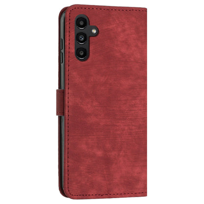 Lines Imprinted Phone Case for Samsung Galaxy A34 5G PU Leather Stand Flip Wallet Cover