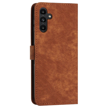 Lines Imprinted Phone Case for Samsung Galaxy A34 5G PU Leather Stand Flip Wallet Cover