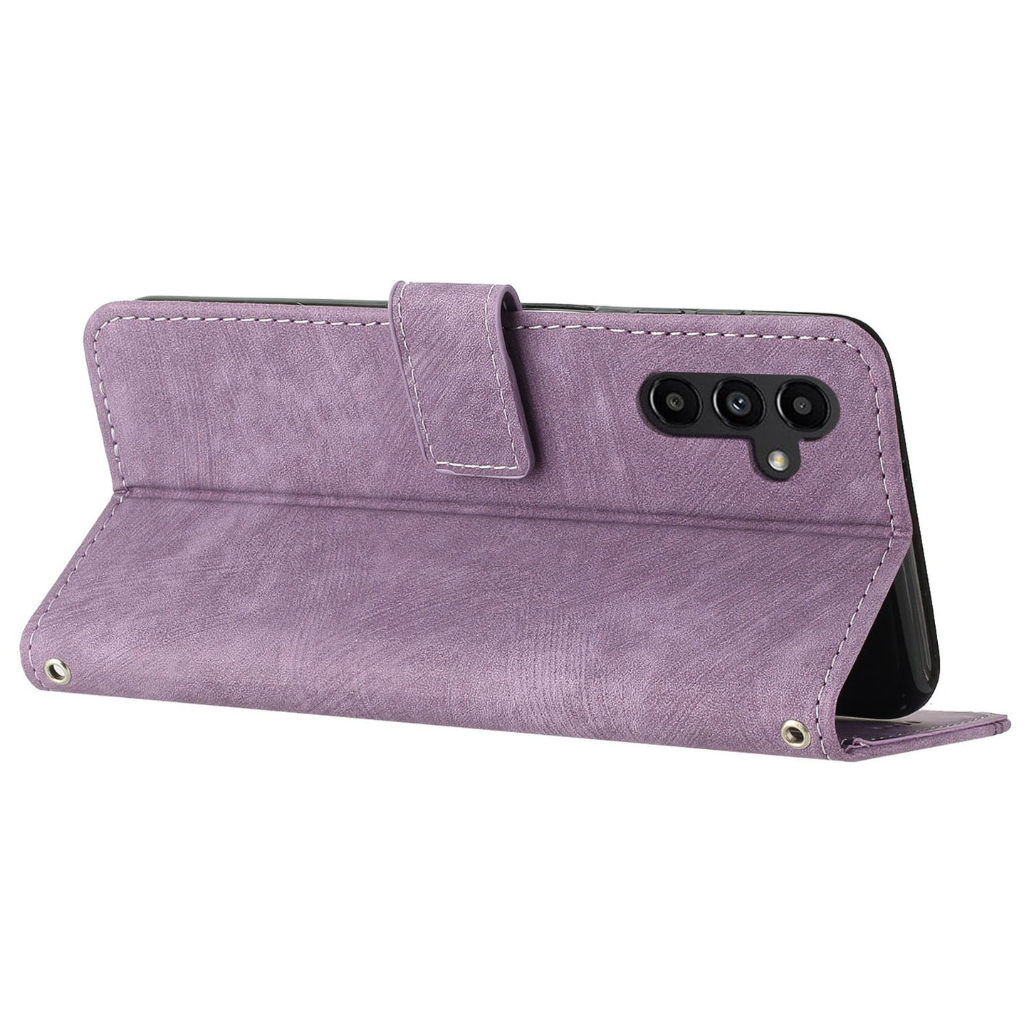 Lines Imprinted Phone Case for Samsung Galaxy A34 5G PU Leather Stand Flip Wallet Cover