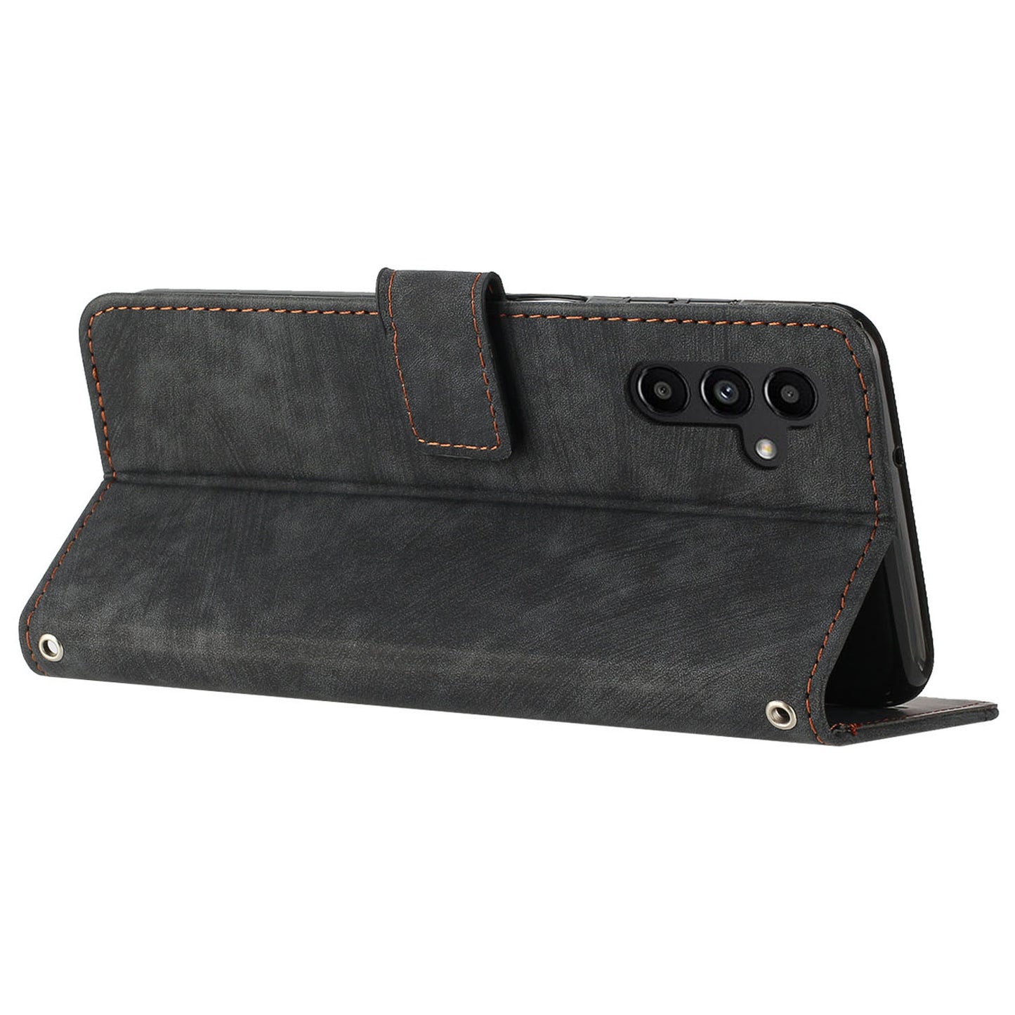 Lines Imprinted Phone Case for Samsung Galaxy A34 5G PU Leather Stand Flip Wallet Cover