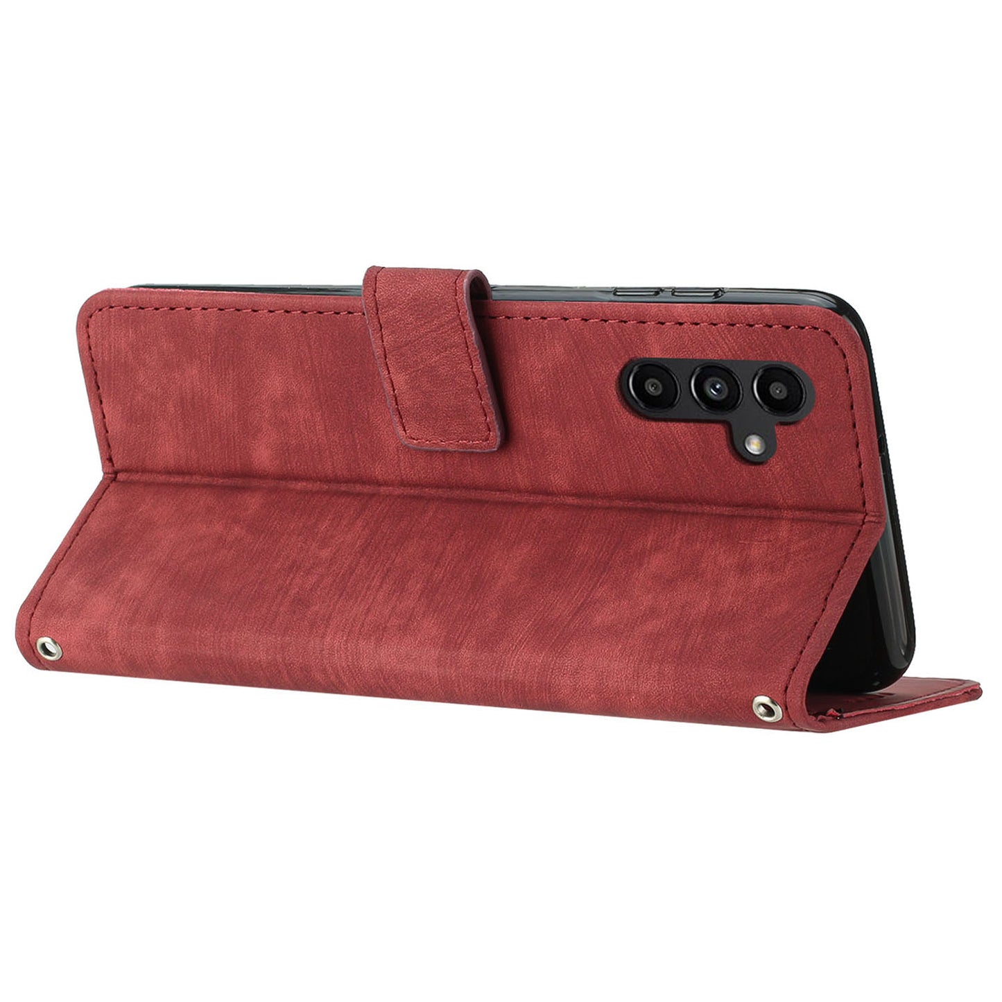 Phone Case for Samsung Galaxy A54 5G PU Leather Lines Imprinted Wallet Stand Flip Cover