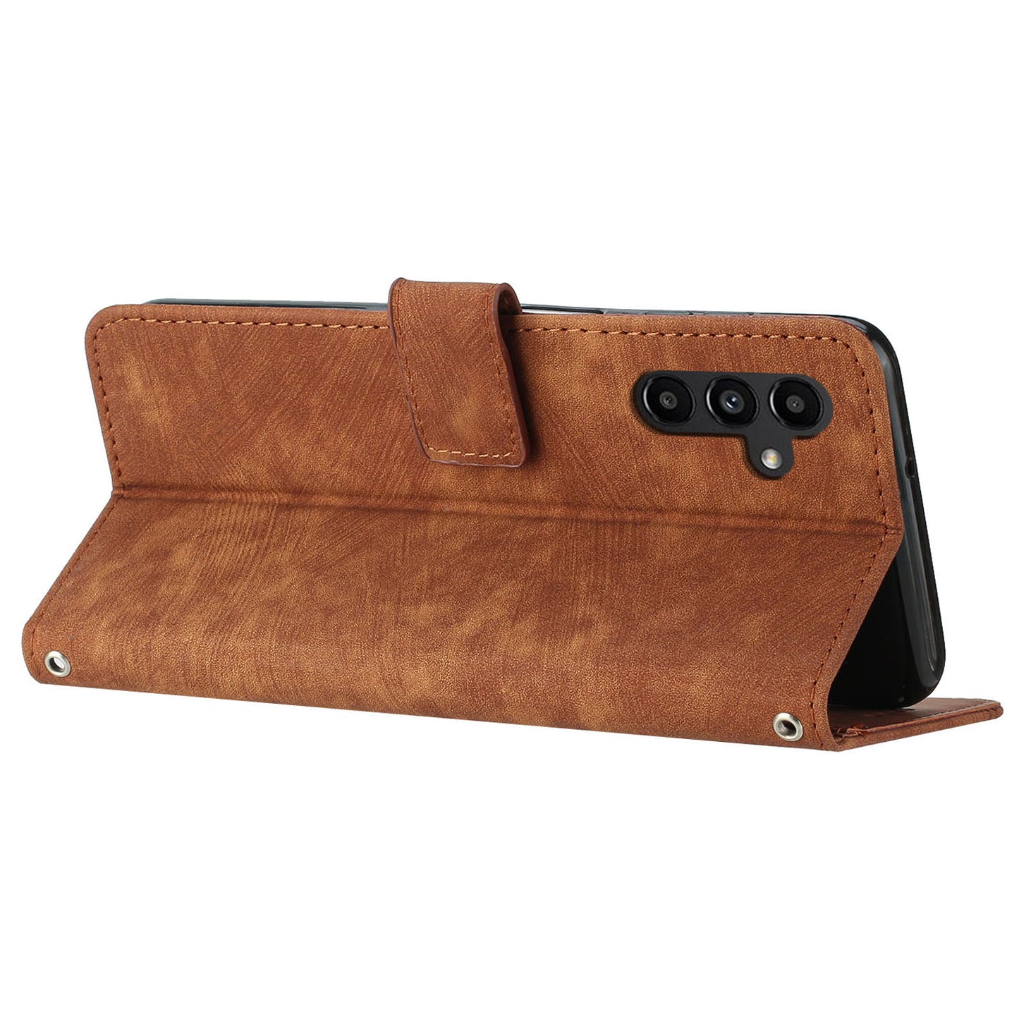 Phone Case for Samsung Galaxy A54 5G PU Leather Lines Imprinted Wallet Stand Flip Cover