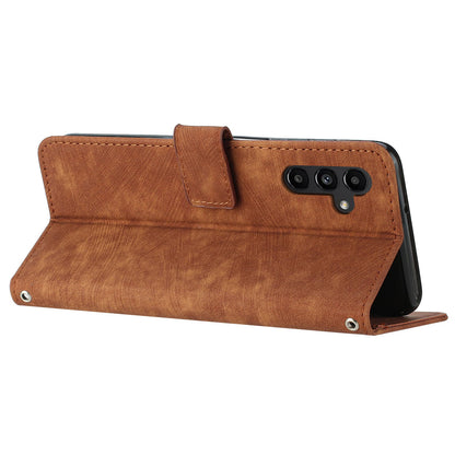 Phone Case for Samsung Galaxy A54 5G PU Leather Lines Imprinted Wallet Stand Flip Cover