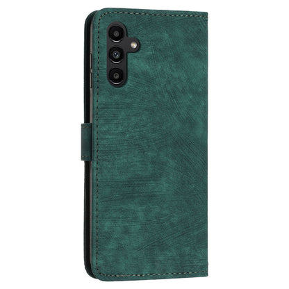 Phone Case for Samsung Galaxy A24 5G PU Leather Lines Imprinted Stand Flip Wallet Cover