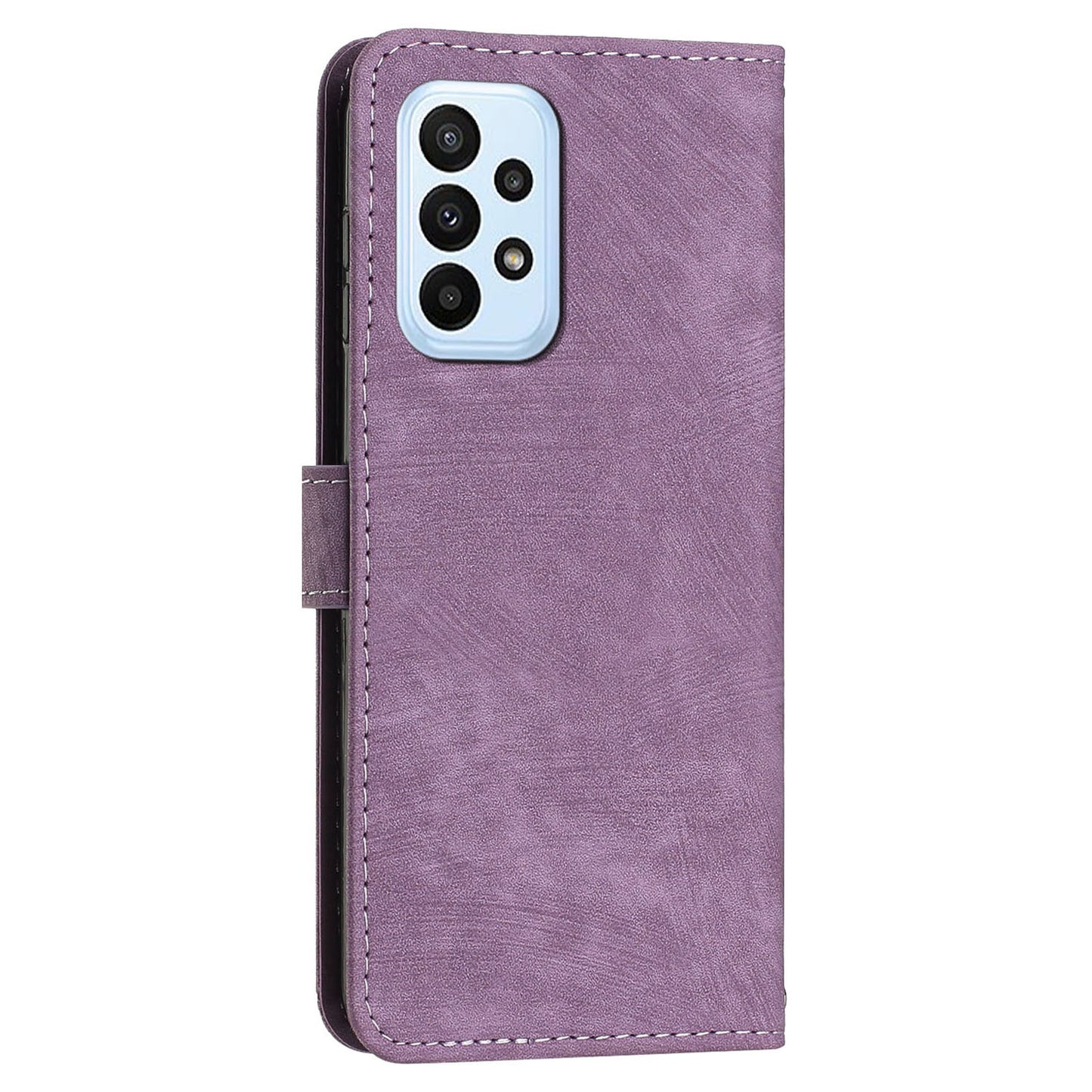 For Samsung Galaxy A73 5G Wallet Phone Case PU Leather Lines Imprinted Shell Stand Phone Cover