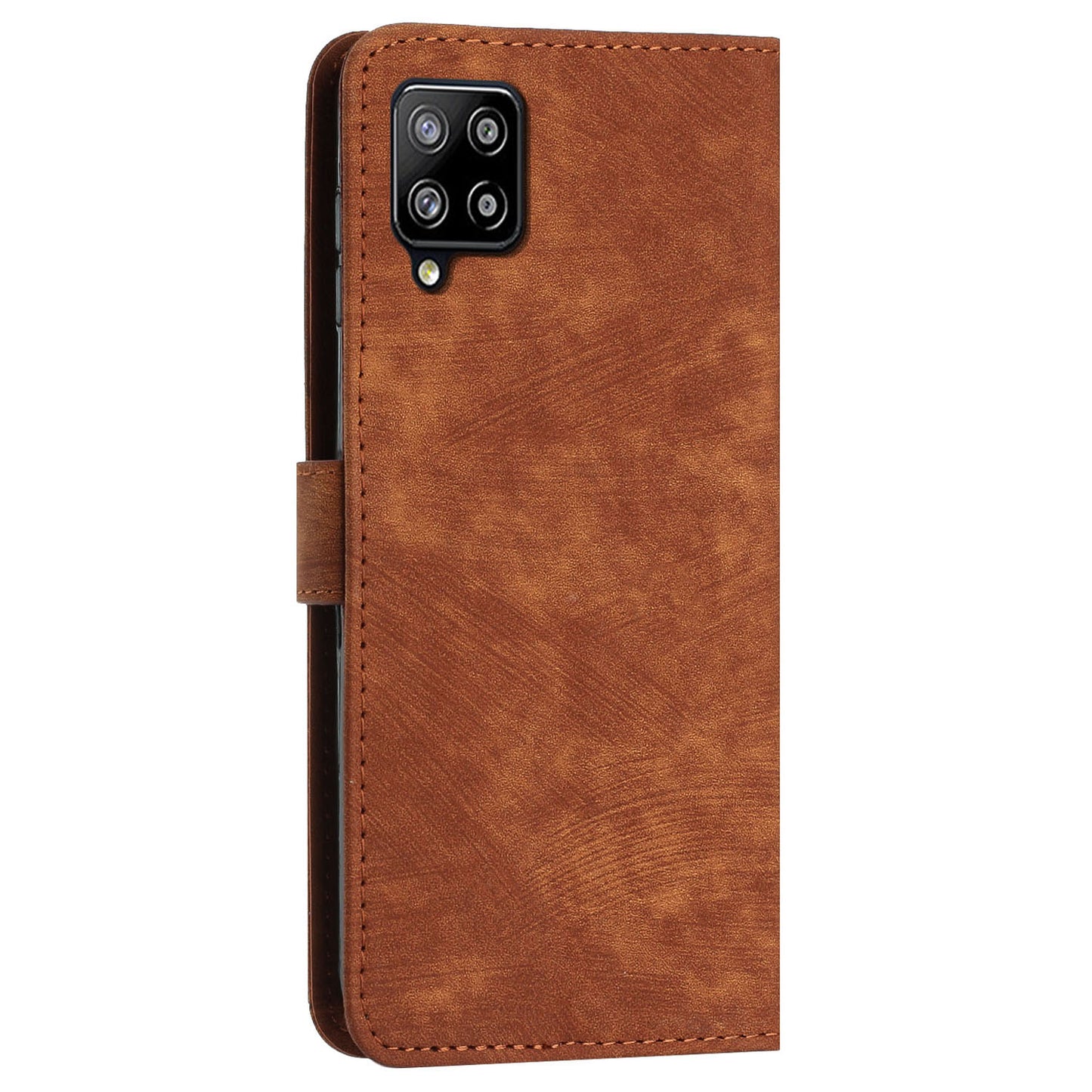 For Samsung Galaxy A42 5G / M42 5G Imprinted Lines Stand Phone Cover Wallet Case PU Leather Flip Shell