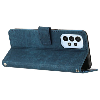 PU Leather Phone Case for Samsung Galaxy A23 4G / A23 5G (Global Version) / M23 5G / F23 5G / M13 4G , Lines Imprinted Stand Flip Wallet Cover