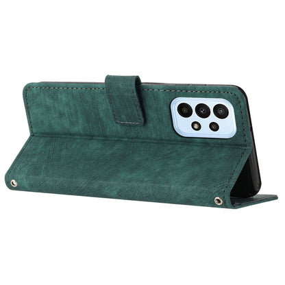 PU Leather Phone Case for Samsung Galaxy A23 4G / A23 5G (Global Version) / M23 5G / F23 5G / M13 4G , Lines Imprinted Stand Flip Wallet Cover