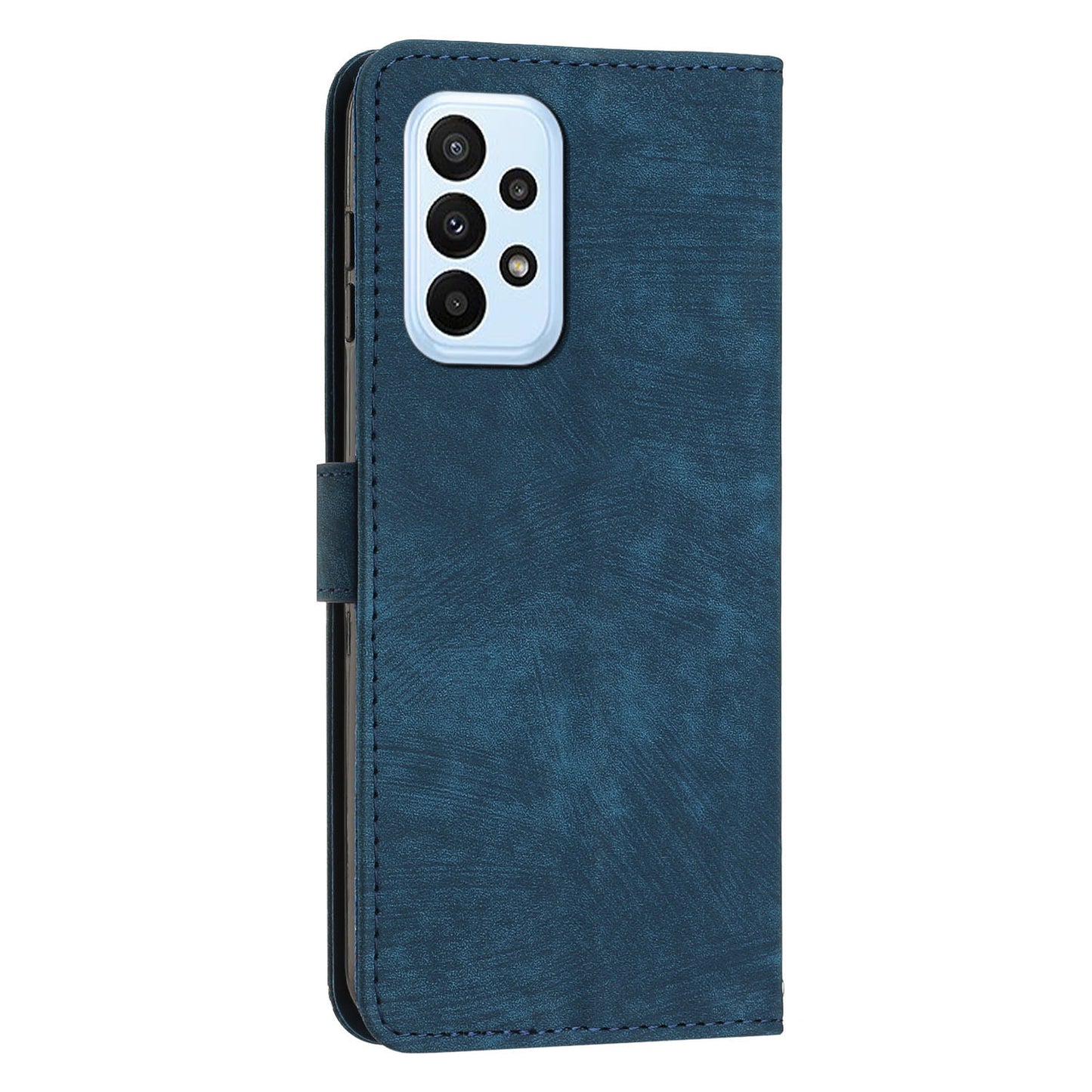 For Samsung Galaxy A73 5G PU Leather Flip Cover Skin-Touch Lines Imprinted Wallet Phone Case