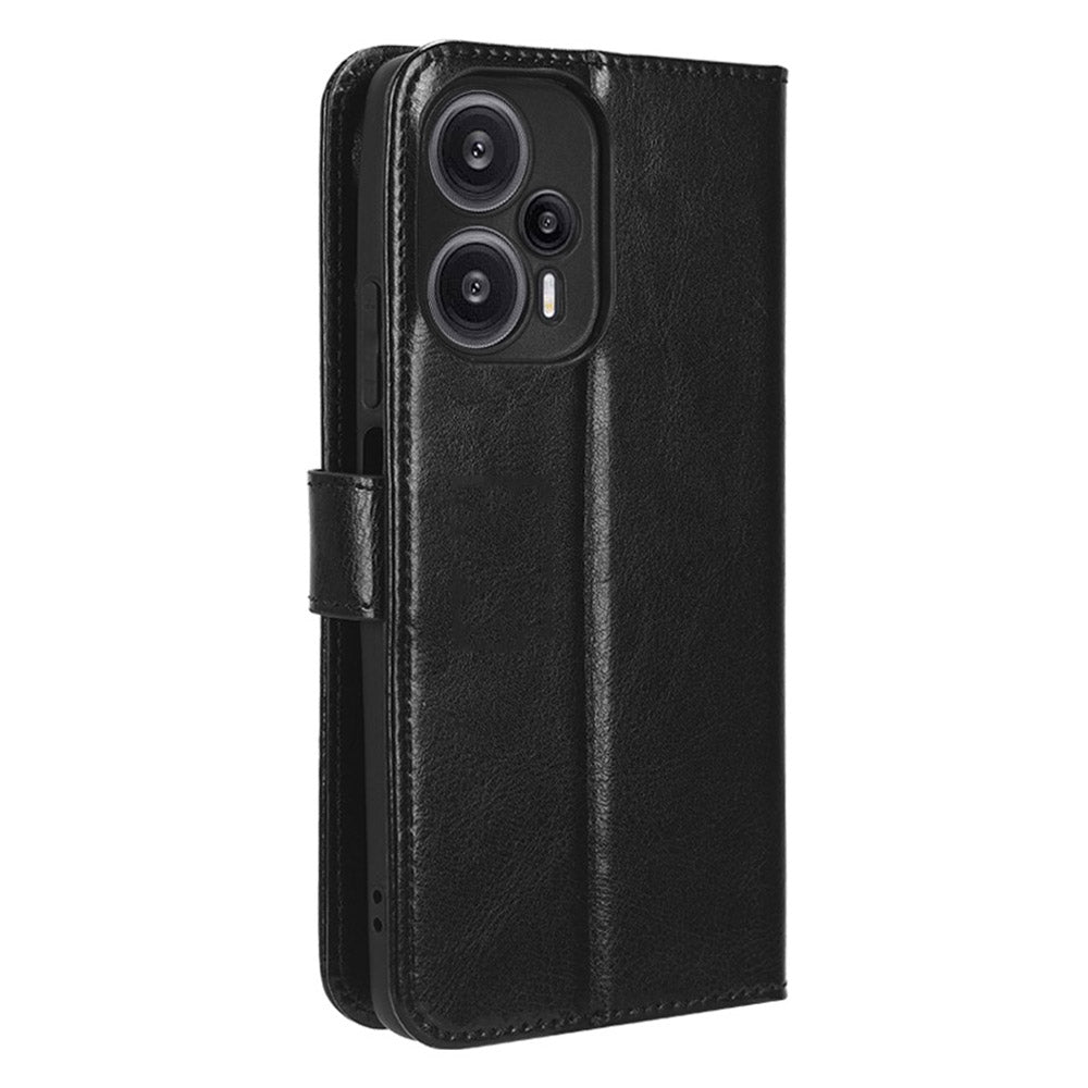 For Xiaomi Redmi Note 12 Turbo 5G / Poco F5 5G Wallet Stand Protective Phone Case Crazy Horse Texture Leather Cover