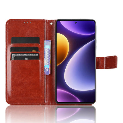 For Xiaomi Redmi Note 12 Turbo 5G / Poco F5 5G Wallet Stand Protective Phone Case Crazy Horse Texture Leather Cover