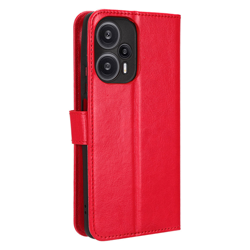 For Xiaomi Redmi Note 12 Turbo 5G / Poco F5 5G Wallet Stand Protective Phone Case Crazy Horse Texture Leather Cover