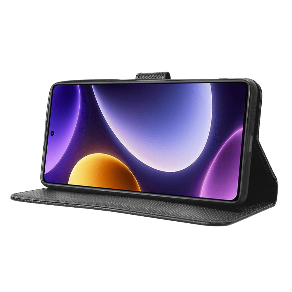 For Xiaomi Redmi Note 12 Turbo 5G / Poco F5 5G Cell Phone Case Stand Wallet Leather Diamond Texture Cover