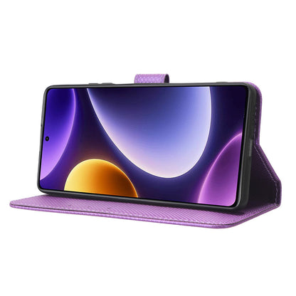 For Xiaomi Redmi Note 12 Turbo 5G / Poco F5 5G Cell Phone Case Stand Wallet Leather Diamond Texture Cover