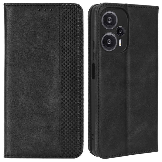 For Xiaomi Redmi Note 12 Turbo 5G / Poco F5 5G PU Leather Phone Wallet Case Foldable Stand Retro Cell Phone Cover