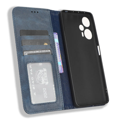 For Xiaomi Redmi Note 12 Turbo 5G / Poco F5 5G PU Leather Phone Wallet Case Foldable Stand Retro Cell Phone Cover