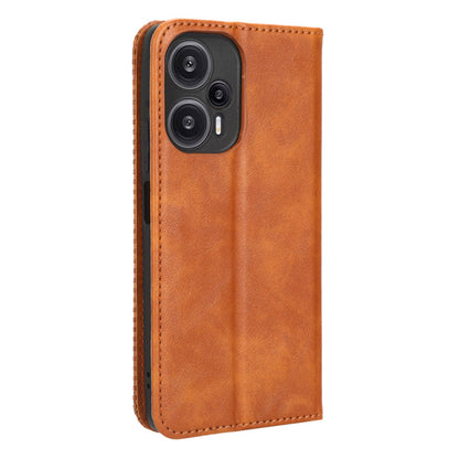 For Xiaomi Redmi Note 12 Turbo 5G / Poco F5 5G PU Leather Phone Wallet Case Foldable Stand Retro Cell Phone Cover